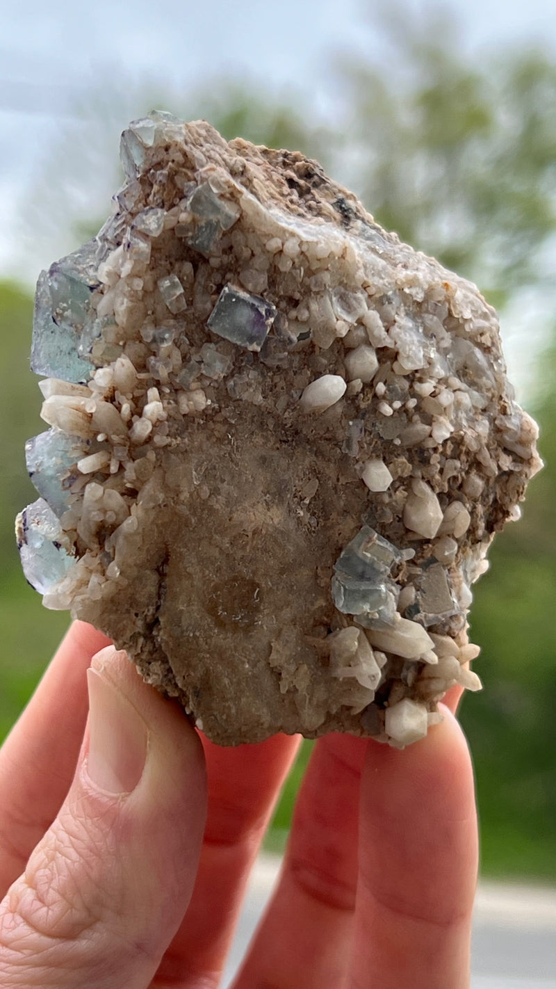 Fluorite with Quartz on Matrix from Erongo Mountain, Erongo Region, Namibia