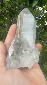 Ajoite in Quartz from Messina Mine, Shaft #5, South Africa with Piemontite and Epidote