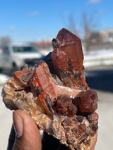 Ishuko Red Phantom Hematite Included Quartz Cluster | Northern Province, Zambia