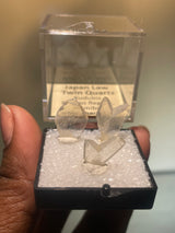 Set of 3 Japan Law Twin Quartz | near Kudubis, Erongo Region, Namibia