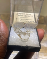 Set of 3 Japan Law Twin Quartz | near Kudubis, Erongo Region, Namibia