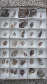 38 Piece Brandberg Quartz Wholesale Flat from the Brandberg District, Goboboseb, Erongo Region, Namibia
