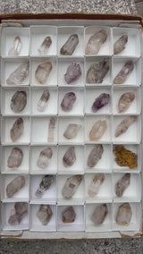 35 Piece Brandberg Quartz Wholesale Flat from the Brandberg District, Goboboseb, Erongo Region, Namibia