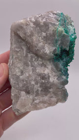 Dioptase, Shattuckite & Chrysocolla on Quartz from Omaue, Kaokoveld, Namibia