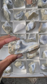 Blue Lace Agate - Wholesale flat from Nsanje, Southern Province, Malawi - 24 pieces  (2.8 kg)