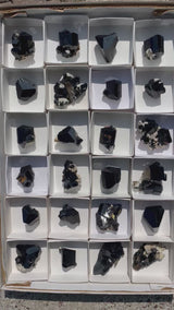 Black Tourmaline Flat 24 pieces from Namibia