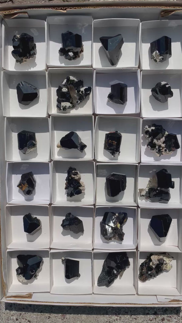 Black Tourmaline Flat 24 pieces from Namibia