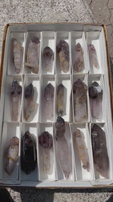 Natural Shangaan Amethyst Scepters Wholesale flat – 1.714 kg, 18 Pieces from Chibuku Mine, Zimbabwe