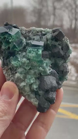UK Fluorite with Galena from the Greedy Hog Pocket, Diana Maria Mine, England