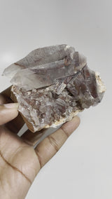 Ishuko Phantom Quartz Cluster, Hematite included Quartz from the Northern Province of Zambia