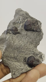 Almandine Garnet on Graphite, Red Embers Mine, Erving, Franklin County, Massachusetts, USA