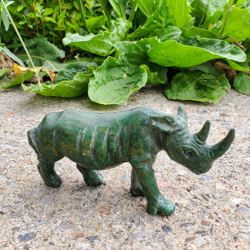 "Rhinoceros Figure" Shona Sculpture in Verdite, Small, from the Chitungwiza Art Centre, Zimbabwe