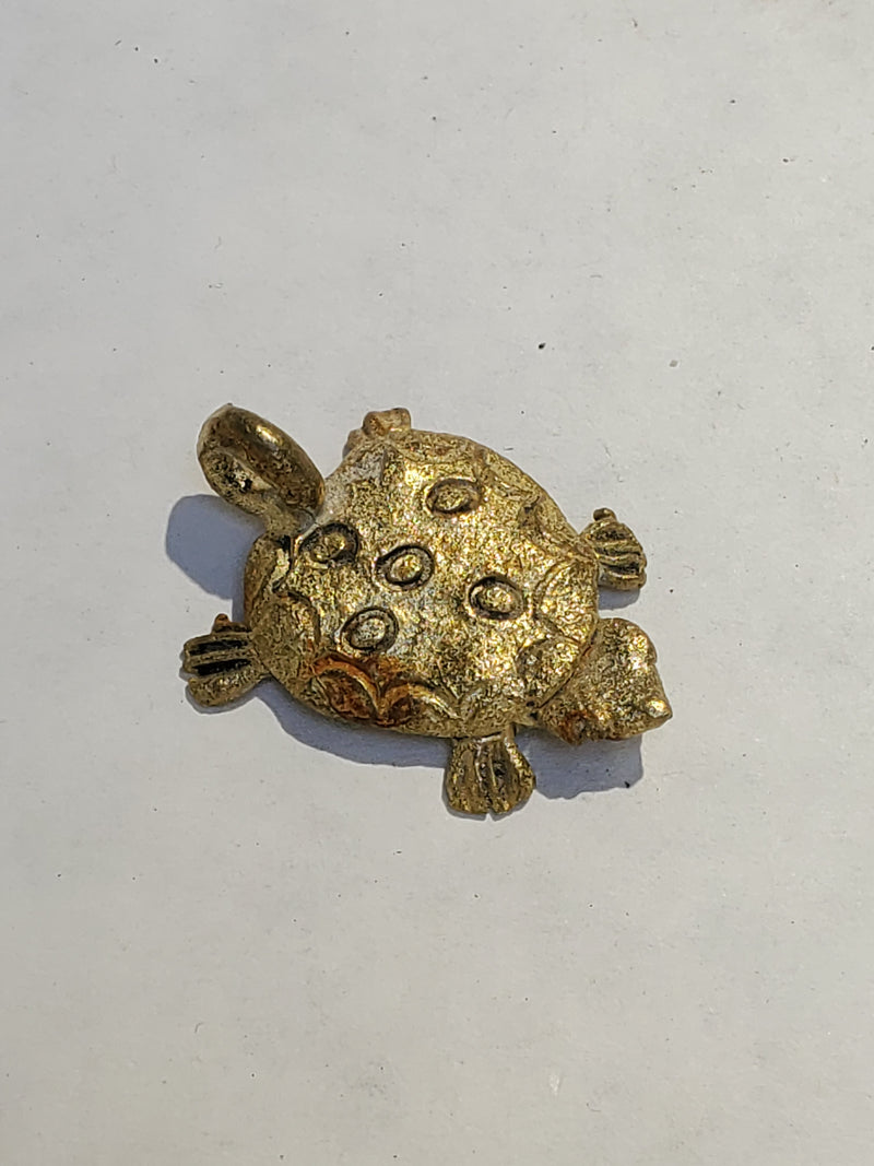 Five Baule Bronze Turtle Pendants, Lost Wax Pendants from Ivory Coast