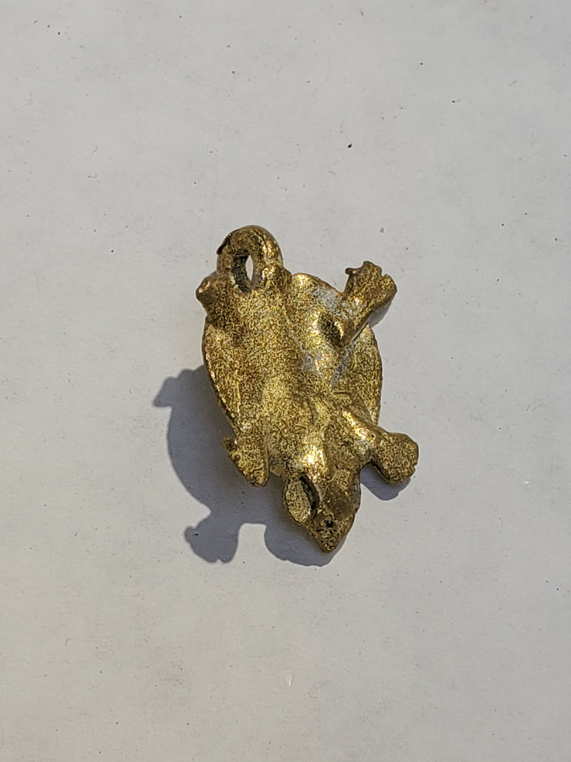 Five Baule Bronze Turtle Pendants, Lost Wax Pendants from Ivory Coast