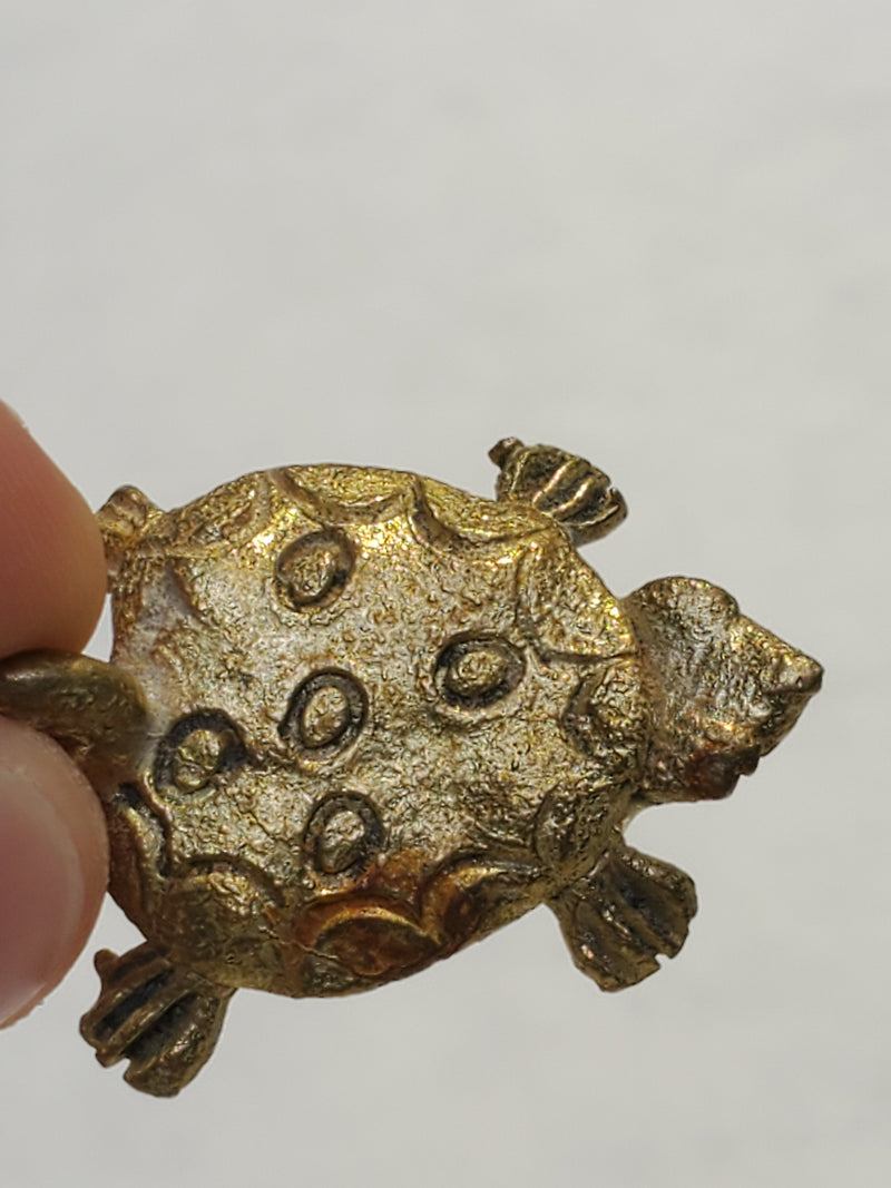 Five Baule Bronze Pendants, Two fish, Crocodile, Scorption and Turtle, Lost Wax from Ivory Coast