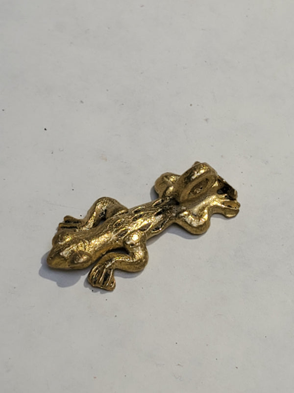 Set of 5 Bronze Pendants: A Crab, a Gecko, an Alligator, A Lizard and a Frog, from the Baule Tribe of Ivory Coast