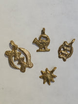 Five Baule Bronze Miscellaneous Pendants, Lost Wax Pendants from Ivory Coast