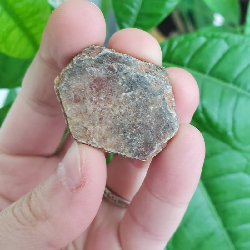 0.86” Blue and Grey, Red Toned, Hexagonal Natural Sapphire from Mozambique