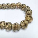 37 Brass Filigree Globe Beads 15 mm, African Brass Beads, African Jewelry and Jewelry Making Supplies,  Made in Ghana