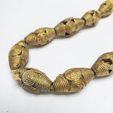 20 Brass Filigree Globe Beads 28 x 15 mm, African Brass Beads, African Jewelry and Jewelry Making Supplies,  Made in Ghana
