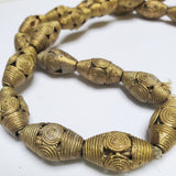 20 Brass Filigree Globe Beads 28 x 15 mm, African Brass Beads, African Jewelry and Jewelry Making Supplies,  Made in Ghana
