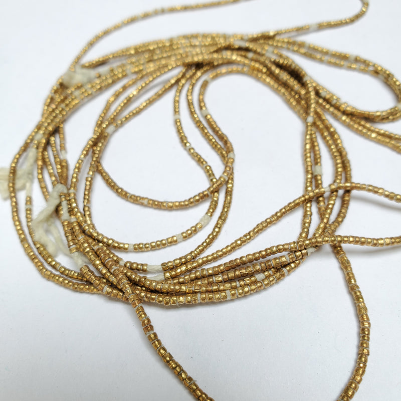 Gold Copper Bead String, Set of 3 Strings, Ethiopian Beads, Handmade African Jewelry