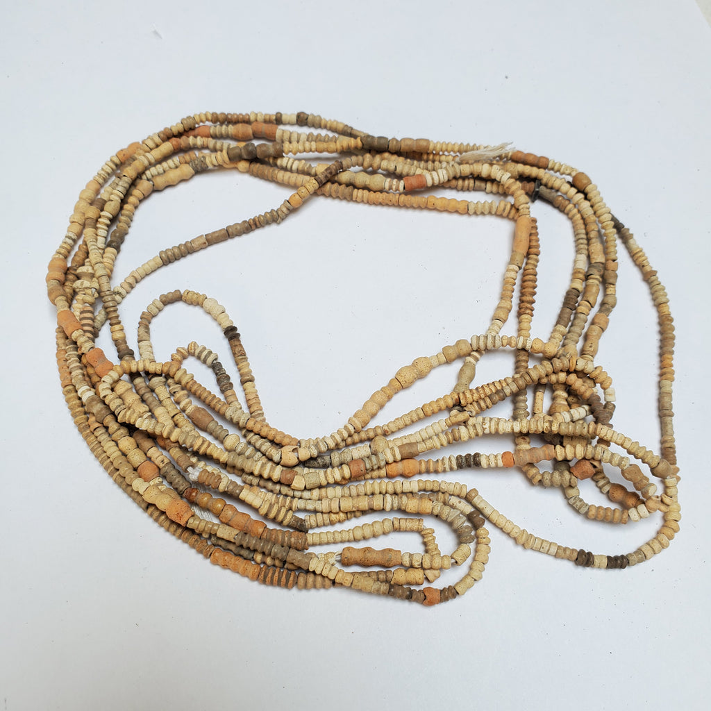Mali Clay Beads 3 Strands 4mm African Brown Seed 30-32 Inch Strand Handmade