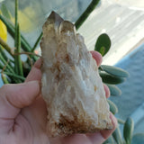 3.22" Self-Standing, Bright Gold Kundalini Quartz Crystal, Democratic Republic of Congo, Lwena, Congo Smoky Quartz