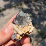 19g Brandberg Fluorite with milky quartz on feldspar matrix from Brandberg Mountain, Erongo, Namibia
