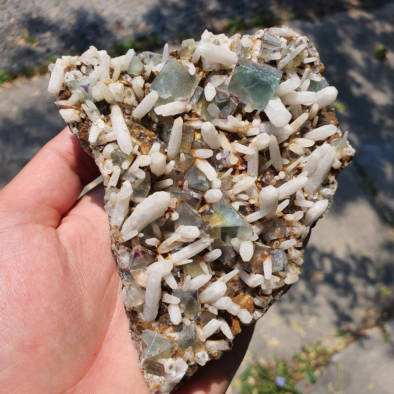 646g Brandberg Fluorite with milky quartz on feldspar matrix from the Brandberg Mountain