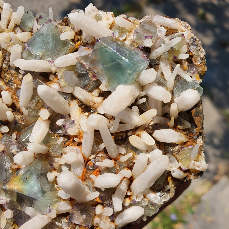 646g Brandberg Fluorite with milky quartz on feldspar matrix from the Brandberg Mountain