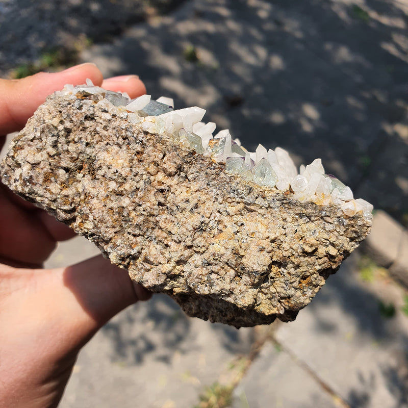 646g Brandberg Fluorite with milky quartz on feldspar matrix from the Brandberg Mountain