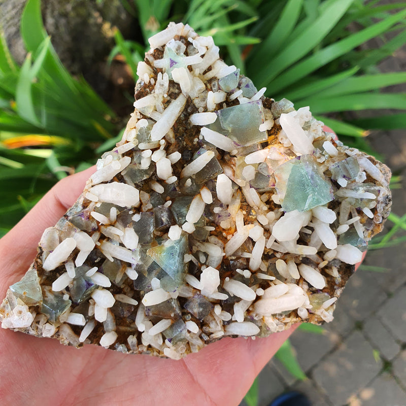 646g Brandberg Fluorite with milky quartz on feldspar matrix from the Brandberg Mountain