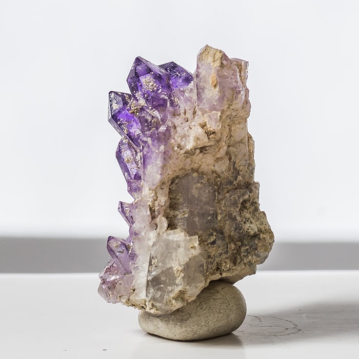 17g Brandberg Quartz Cluster With Deep Amethyst From Namibia