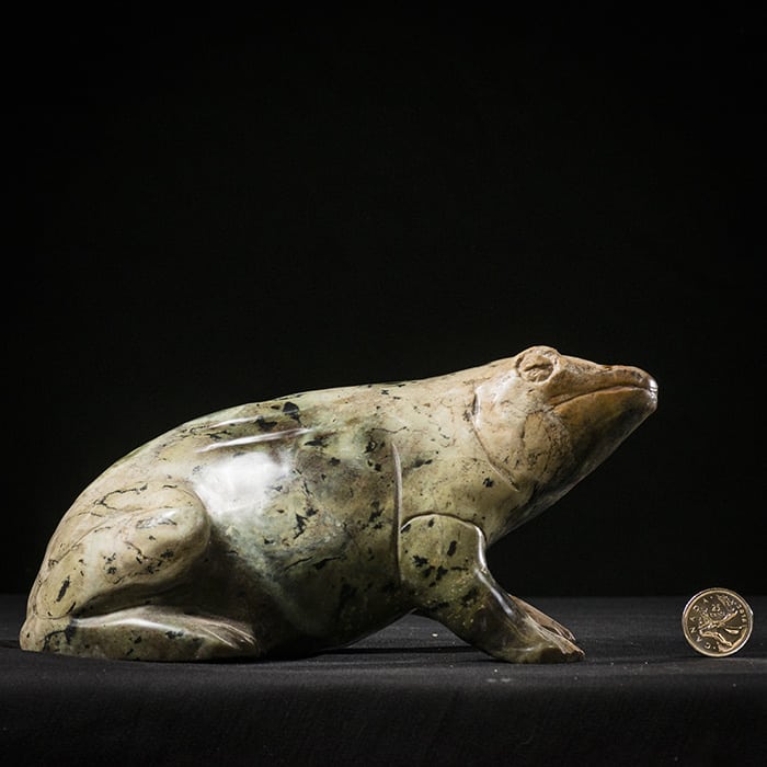 Serpentine Frog, 22.8 cm, Shona Sculpture Zimbabwe