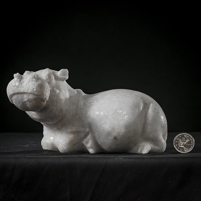 Dolomite Hippopotamus, 20.3 cm, Shona Sculpture Zimbabwe