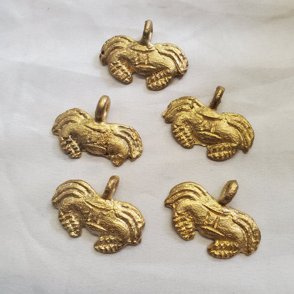 Copy of Five Baule Bronze Crab Pendants, Lost Wax Pendants from Ivory Coast