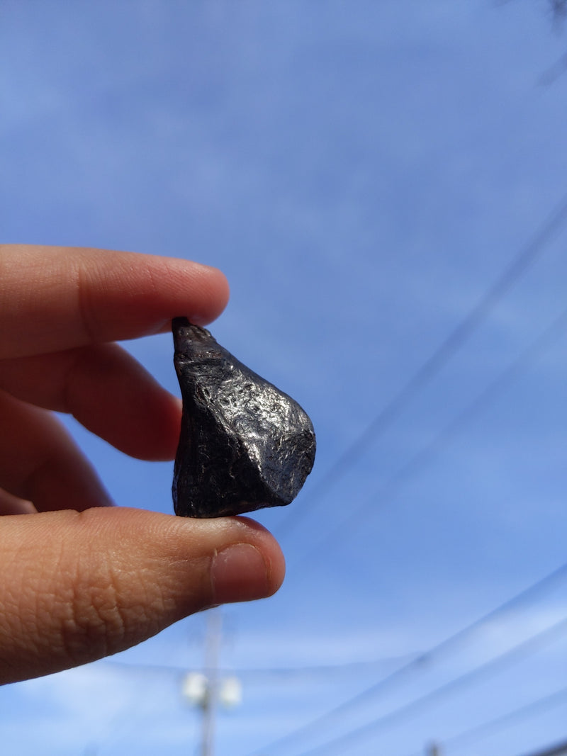 unique shape gibeon meteroite with pointy edge 