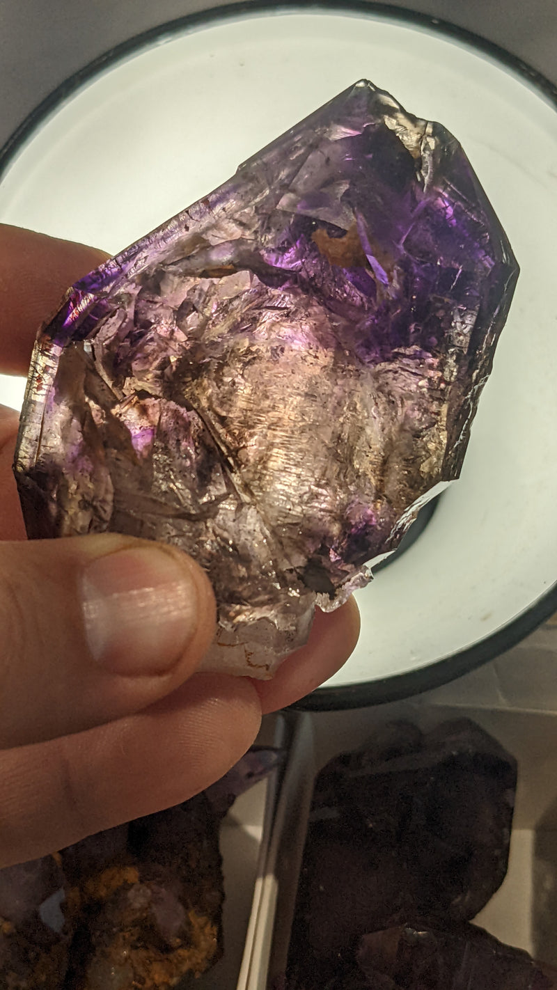 1.23 kilo, 25 Piece Shangaan Amethyst Wholesale Flat, Chibuku Mine, Zimbabwe