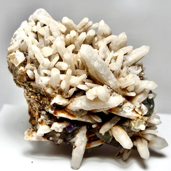 Self-Standing Fluorite and Milky Quartz from Brandberg Massif, Erongo Region, Namibia