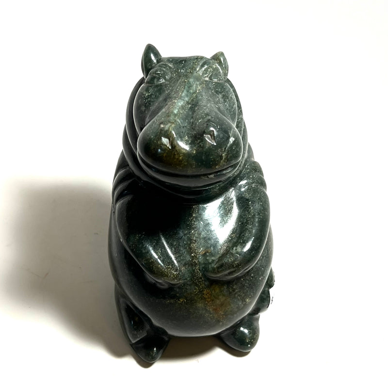 Soapstone Hippo, Shona Sculpture from Chitungwiza, Zimbabwe by Tracy Chatsama