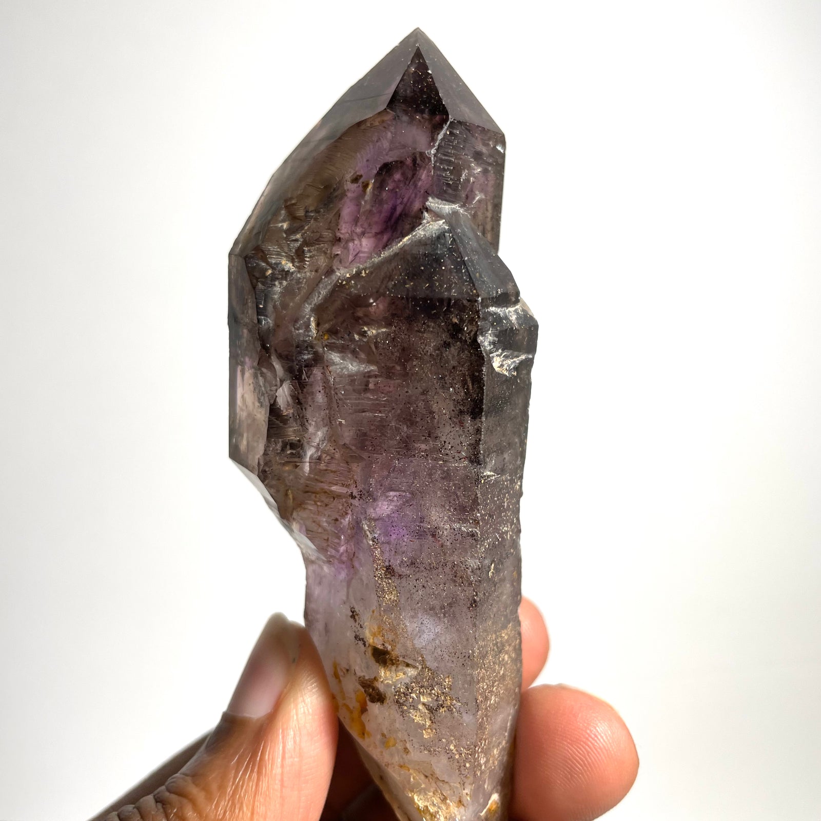 Shangaan Smoky Amethyst Quartz DT Phantom Crystal // Chibuku outlet Mine, Zimbabwe Double Terminated