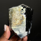Black Tourmaline with Hyalite, from Erongo Mountain, Erongo Region, Namibia