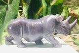 “Rhinoceros Figure" Shona Sculpture in Lepidolite, from the Chitungwiza Art Centre, Zimbabwe