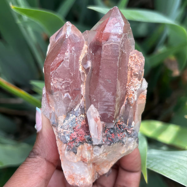 Ishuko Red Phantom Quartz, Hematite included Quartz from the Central Province of Zambia