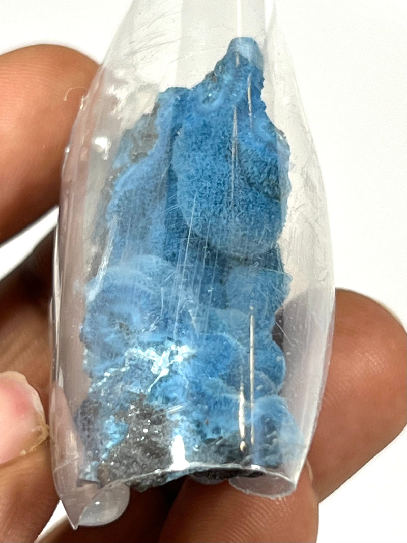 Deep Blue Fibrous Shattuckite, Mesopotamia Copper Valley, Kunene, Namibia, African Mineral Specimen