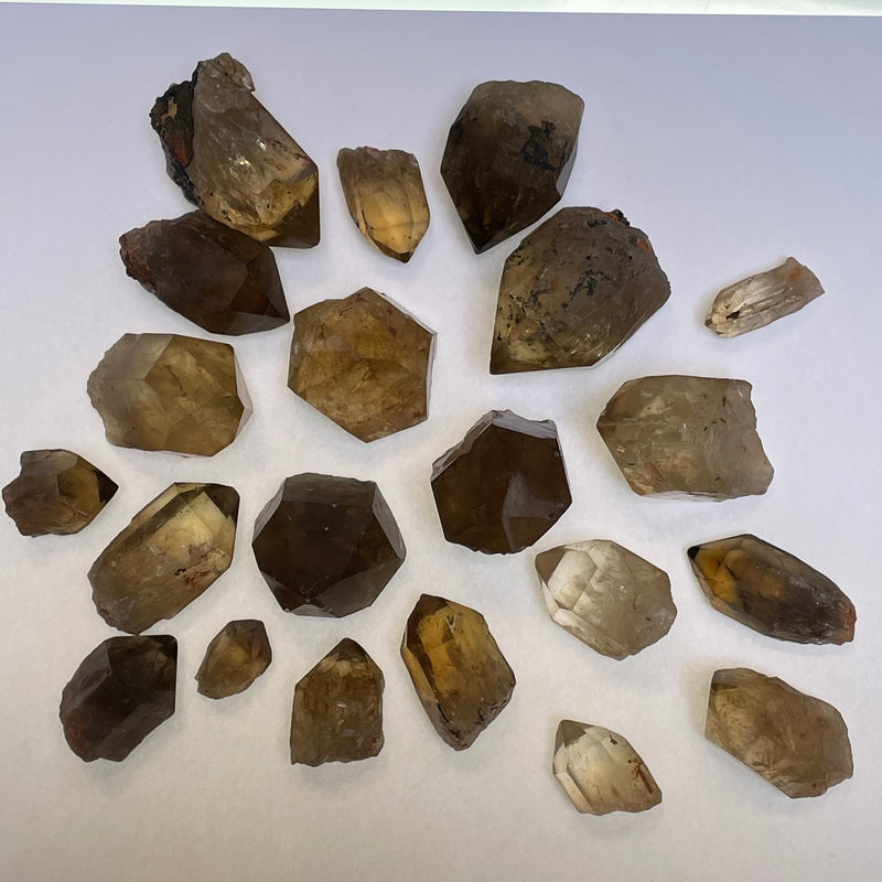 Over 1lb Lot of Kundalini Quartz Citrine, Democratic Republic of Congo, Lwena, Congo Citrine