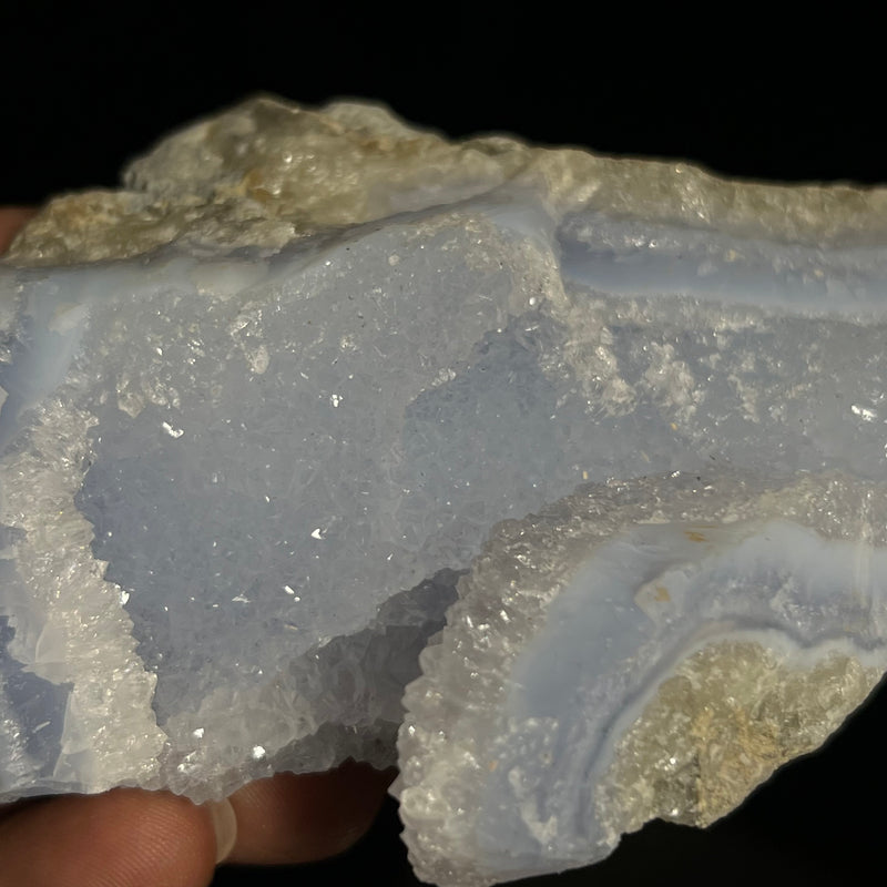 Druzy Blue Lace Agate, from Nsanje, Malawi