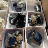 2.376 kg Wholesale Mixed Flat of Black Tourmaline, Smoky Quartz, Feldspar & Hyalite from Erongo Mountain, Erongo Region, Namibia