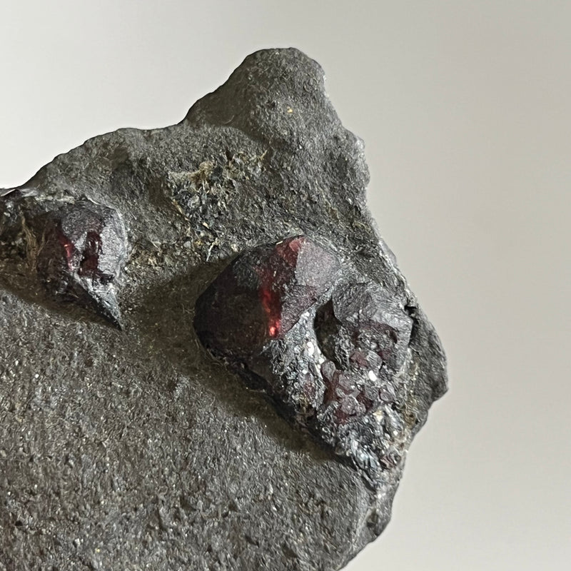 Almandine Garnet on Graphite, Red Embers Mine, Erving, Franklin County, Massachusetts, USA